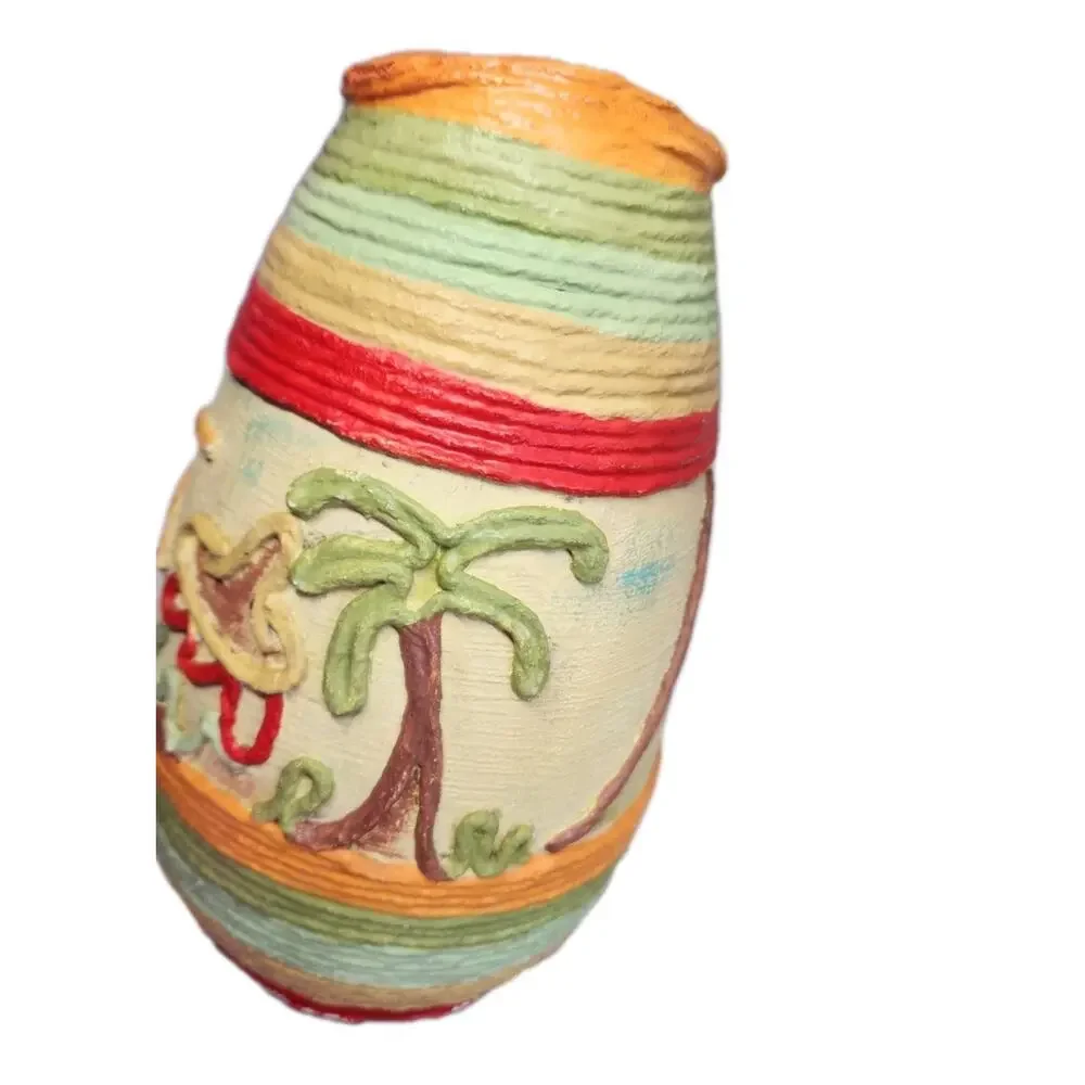 Mexican Hand Made Pottery Folk Art vase Southwest Arizona Style Vase Holland Co